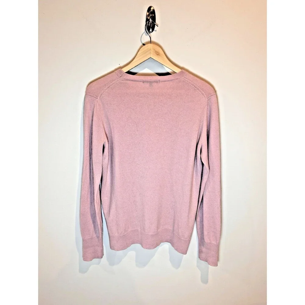 UNIQLO Women 100% Cashmere Crewneck Sweater Pink Size L Long Sleeve